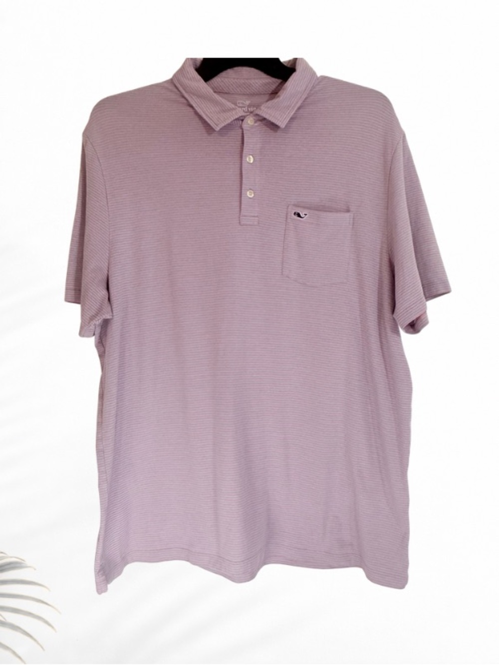 Vineyard Vines Pink Blue Striped Pocket Polo Shirt XL Stretch Golf Preppy